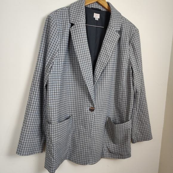 A NEW DAY PLAID BLAZER COAT WOMEN XXL DRESSY CASUAL CURVY PLUS THICK LONG JACKET - Picture 5 of 17